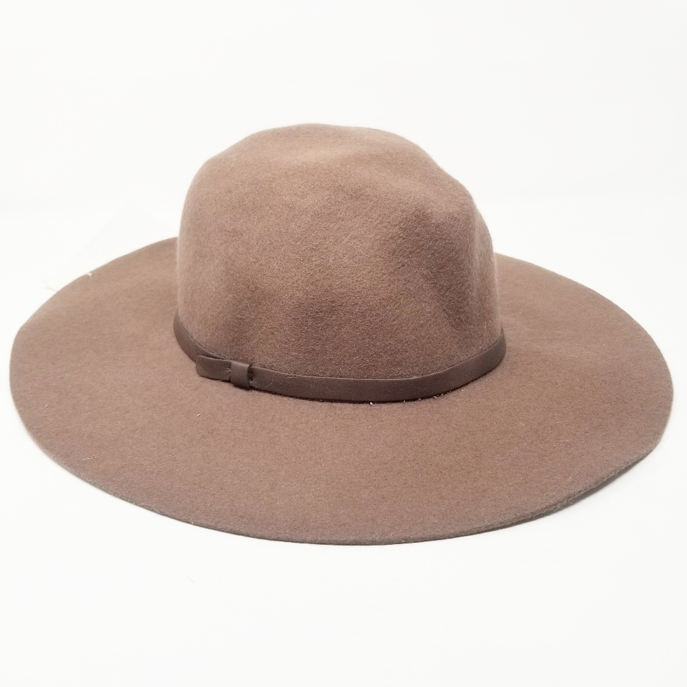 New Hat Attack Brown Wool Round Floppy Hat With L… - image 1